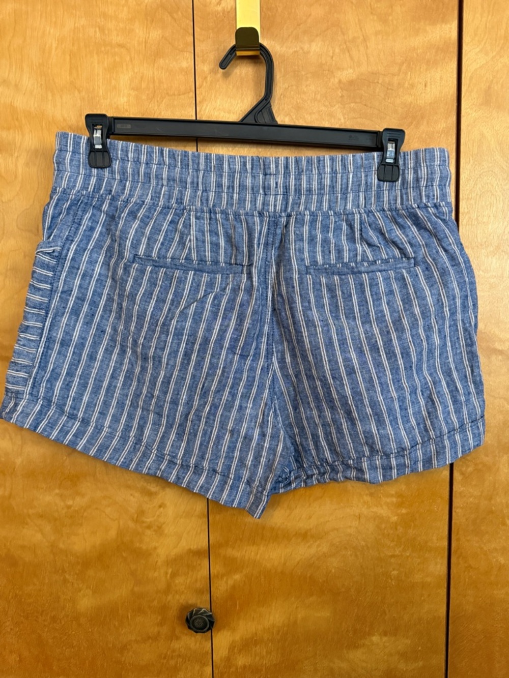 Athleta Linen Striped Drawstring Shorts women size 12
